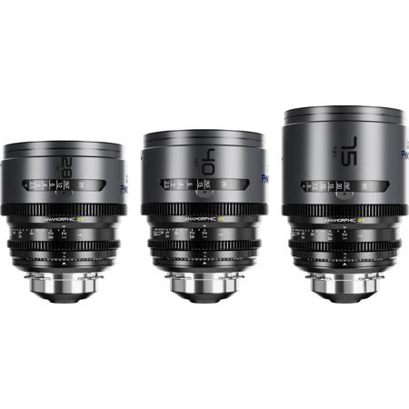 DZOFILM PAVO 28/40/75mm T2.1 2x Anamorphic Prime 3-Lens Kit for PL/EF, Blue,Feet