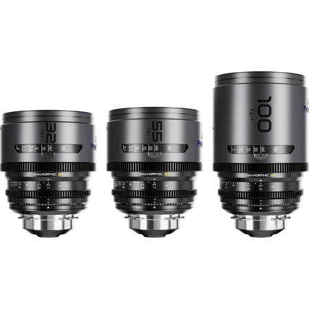 DZOFILM PAVO 32/55mm T2.1 & 100mm T2.4 2x Anamorphic Prime Lens for PL/EF, Blue