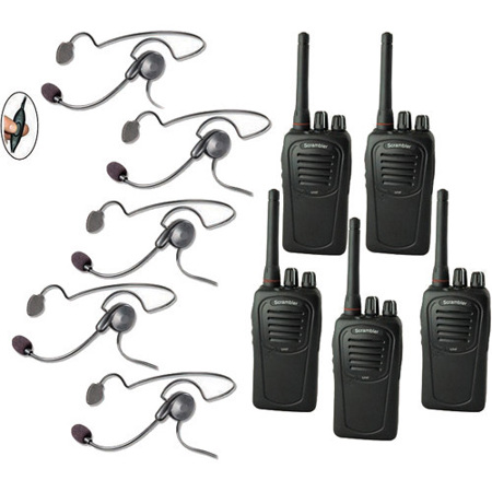 Eartec SC-1000 5-User Two-Way Radio System with 5x Cyber Inline PTT Headsets