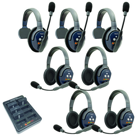 Eartec UltraLITE Pro16 Wireless Intercom System w/3x 1-Ear, 4x Dual-Ear Headsets