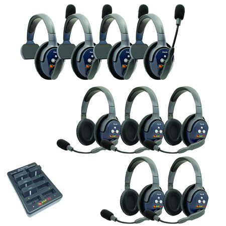 Eartec UltraLITE Pro16 Wireless Intercom System w/4x 1-Ear, 5x Dual-Ear Headsets