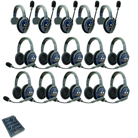Eartec UltraLITE Pro16 Wireless Intercom System w/5x 1-Ear,10x Dual-Ear Headsets