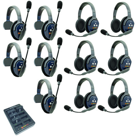 Eartec UltraLITE Pro16 Wireless Intercom System w/5x 1-Ear, 6x Dual-Ear Headsets