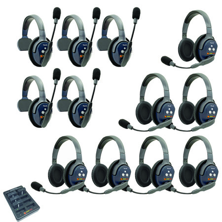 Eartec UltraLITE Pro16 Wireless Intercom System w/5x 1-Ear, 7x Dual-Ear Headsets