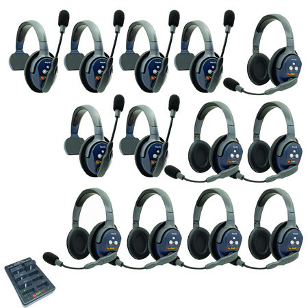 Eartec UltraLITE Pro16 Wireless Intercom System w/6x 1-Ear, 7x Dual-Ear Headsets