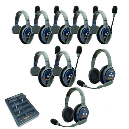 Eartec UltraLITE Pro16 Wireless Intercom System w/7x 1-Ear, 2x Dual-Ear Headsets