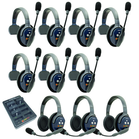 Eartec UltraLITE Pro16 Wireless Intercom System w/7x 1-Ear, 3x Dual-Ear Headsets