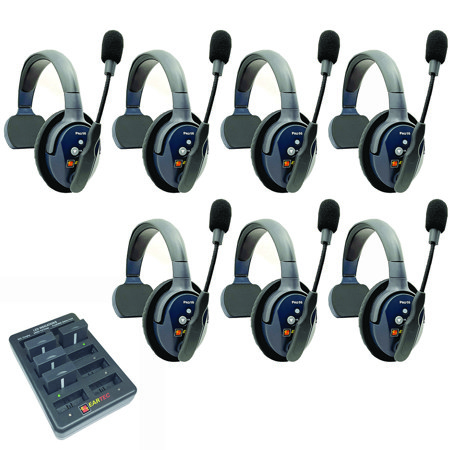 Eartec UltraLITE Pro16 ETP7S 2.4GHz Wireless Intercom System, 7x 1-Ear Headsets