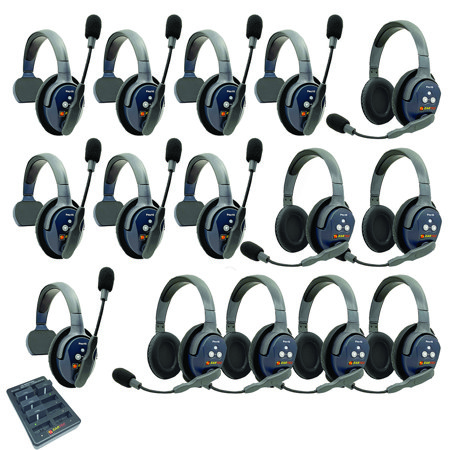 Eartec UltraLITE Pro16 Wireless Intercom System w/8x 1-Ear, 7x Dual-Ear Headsets