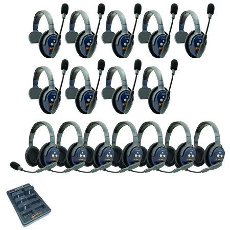 Eartec UltraLITE Pro16 Wireless Intercom System w/9x 1-Ear, 7x Dual-Ear Headsets
