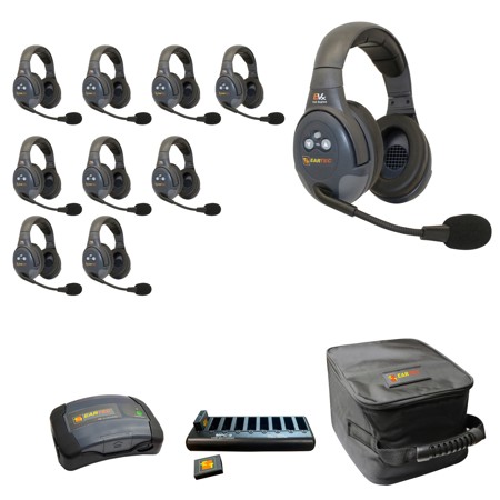 Eartec EVADE EVX10D-CM 2-Ch Wireless Intercom System with 10x Dual-Ear Headsets