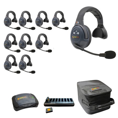 Eartec EVADE EVX10S-CM 2-Ch Wireless Intercom System w/10x Single-Ear Headsets