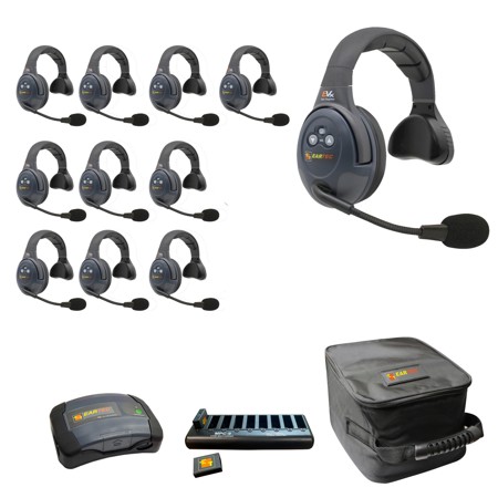 Eartec EVADE EVX11S-CM 2-Ch Wireless Intercom System w/11x Single-Ear Headsets