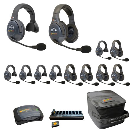 Eartec EVADE 2-Ch Wireless Intercom System w/6x Single-Ear, 6x Dual-Ear Headsets