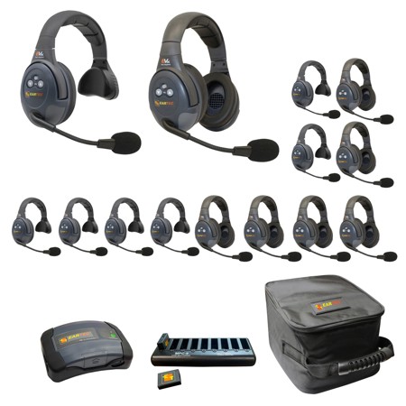 Eartec EVADE 2-Ch Wireless Intercom System w/7x Single-Ear, 7x Dual-Ear Headsets