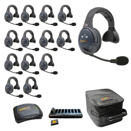 Eartec EVADE EVX14S-CM 2-Ch Wireless Intercom System w/14x Single-Ear Headsets