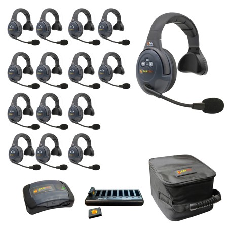 Eartec EVADE EVX15S-CM 2-Ch Wireless Intercom System w/15x Single-Ear Headsets