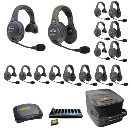 Eartec EVADE 2-Ch Wireless Intercom System w/8x Single-Ear, 8x Dual-Ear Headsets