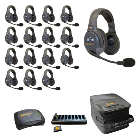 Eartec EVADE EVX16D-CM 2-Ch Wireless Intercom System with 16x Dual-Ear Headsets