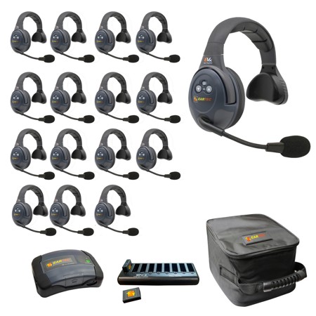 Eartec EVADE EVX16S-CM 2-Ch Wireless Intercom System w/16x Single-Ear Headsets