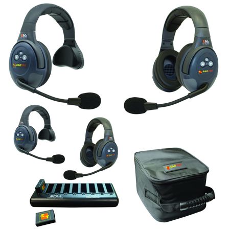 Eartec EVADE EVX422 Wireless Intercom System w/2x 1-Ear & 2x Dual-Ear Headsets