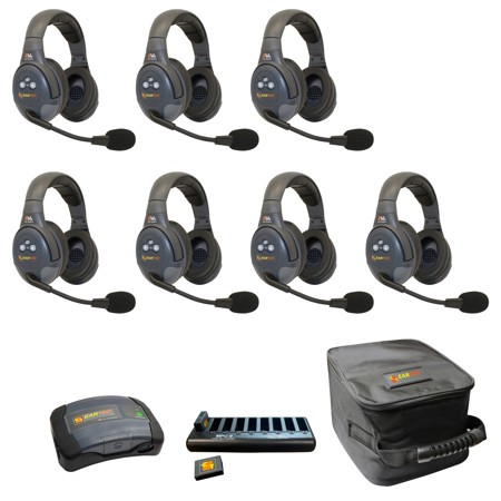 Eartec EVADE EVX7D-CM 2-Channel Wireless Intercom System w/7x Dual-Ear Headsets