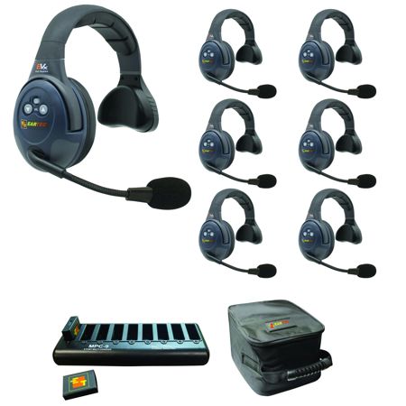 Eartec EVADE EVX7S Full Duplex Wireless Intercom System w/7x Single-Ear Headsets