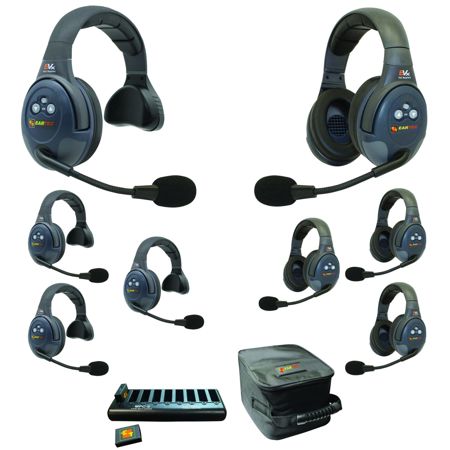Eartec EVADE EVX844 Wireless Intercom System w/4x 1-Ear & 4x Dual-Ear Headsets