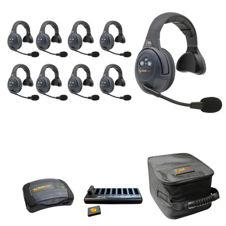 Eartec EVADE EVX9S-CM 2-Ch Wireless Intercom System with 9x Single-Ear Headsets