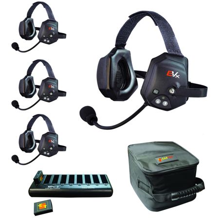 Eartec EVADE XTreme EVXT4 Duplex Wireless Intercom System w/4x Dual-Ear Headsets