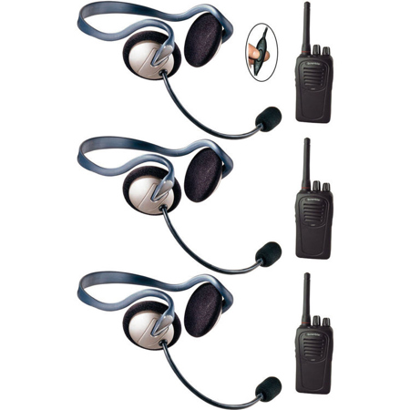 Eartec SC-1000 3-User Two-Way Radio System with 3x Monarch Inline PTT Headsets