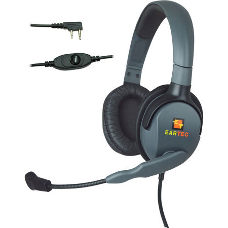 Eartec Max 4G Double-Ear Inline PTT Headset with Mic and Kenwood 2-Pin Connector