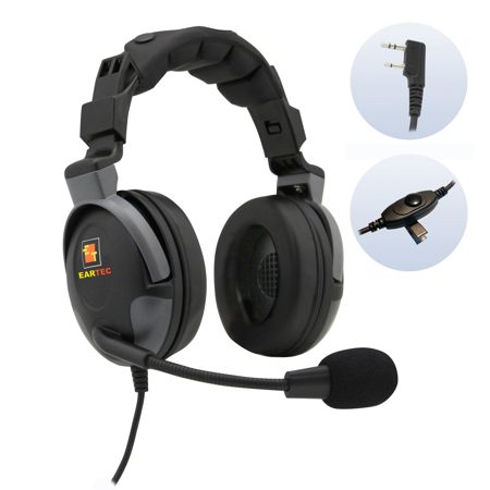 Eartec ProLine Single-Ear Headset with Inline PTT & 2-Pin Kenwood Plug