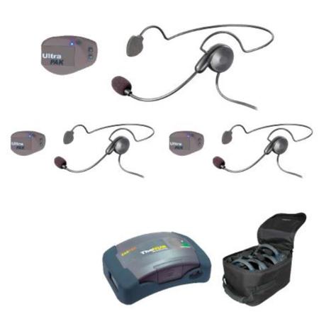 Eartec UPCYB3 3-Person HUB Intercom System, 3x UltraPAK Beltpack, 3x Cyber