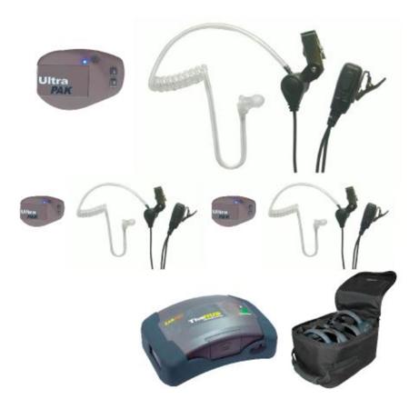 Eartec UPSST3 3-Person HUB System with 3x UltraPAK Transceiver, 3x SST Headset