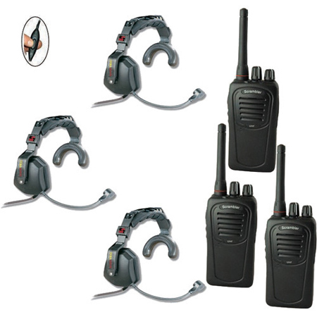 Eartec SC-1000 3-User Two-Way Radio System with 3x Ultra S Inline PTT Headsets