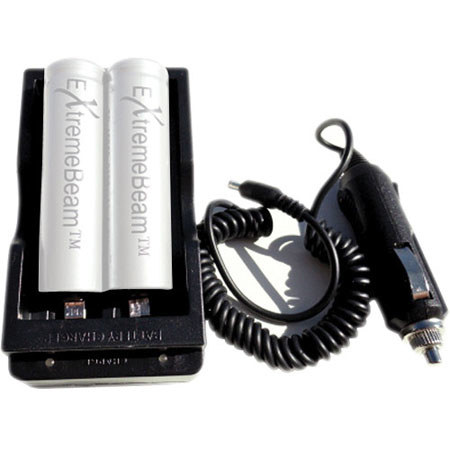 ExtremeBeam Double 18650 Charger with Car Adapter