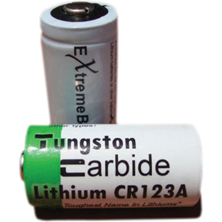 ExtremeBeam Tungsten Carbide 3V CR123 Lithium Non-Rechargeable Batteries, 2 Pack