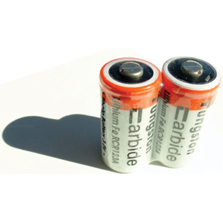 ExtremeBeam Tungsten Carbide 3.0V RCR123 LFP Rechargeable Batteries, 2 Pack