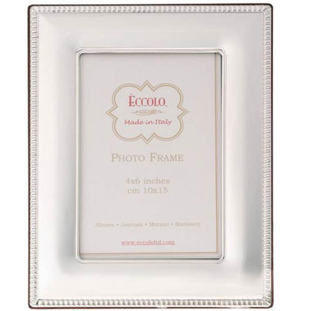 Eccolo Italian Sterling 4x6in Frame,Slv, Smooth Beading