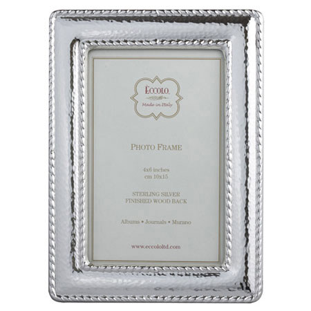 Eccolo Italian Sterling 4x6in Frame, Slv, Double Braid