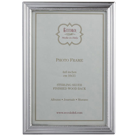 Eccolo Italian Sterling 4x6in Frame, Slv, Inner Beading