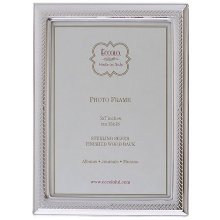 Eccolo Italian Sterling 4x6in Frame, Slv, Chevron