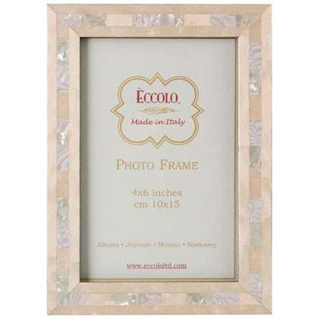 Eccolo Marquetry 4x6in Wood Frame, Opalescent Wedding