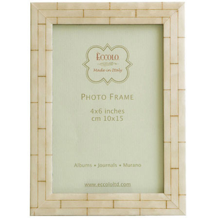 Eccolo Marquetry 4 x 6 inch Wood Frame, Studio Blue