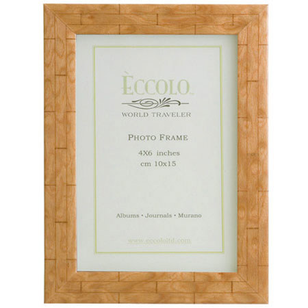 Eccolo Marquetry 4 x 6 inch Wood Frame, Wall Tan