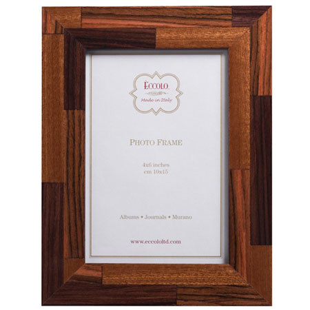 Eccolo Marquetry 4 x 6 inch Wood Frame, Century Brown