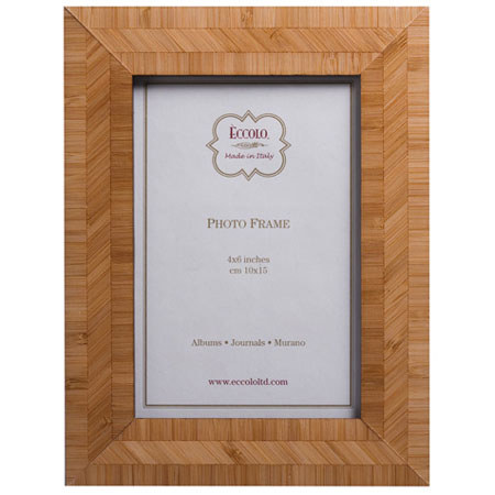 Eccolo Marquetry 4 x 6in Wood Frame, Multigrain Bamboo