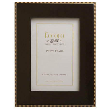 Eccolo Burlwood 5x7 inch Frame, Black Inlay