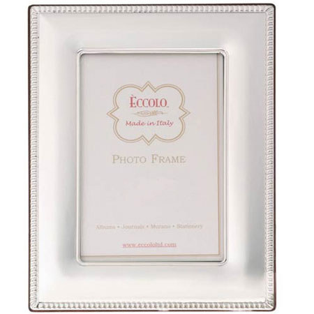 Eccolo Italian Sterling 5x7in Frame,Slv, Smooth Beading